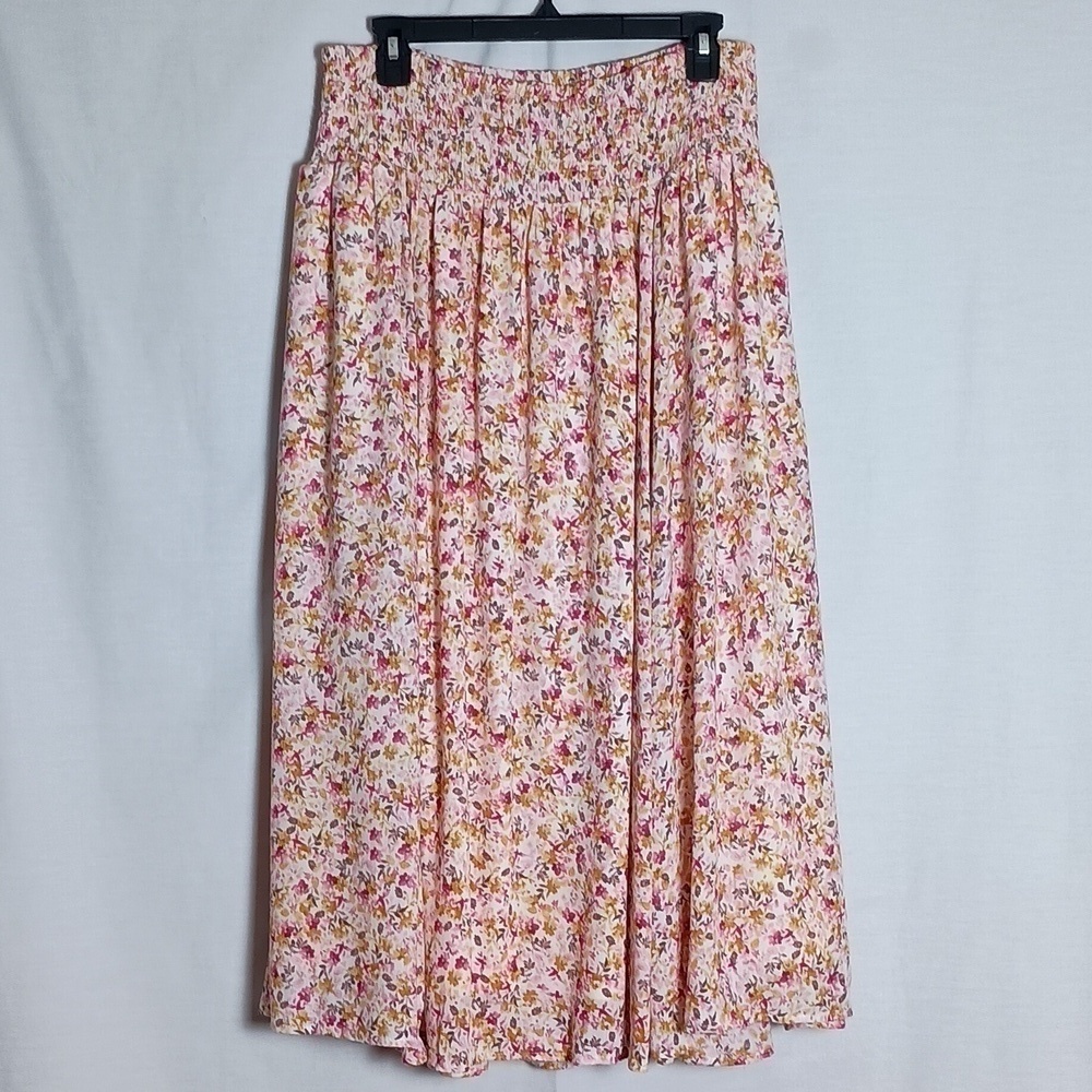 Torrid NWT Floral Elastic Waist Tea Length Skirt Size 2 equivalent to an 18-20 - Picture 2 of 12